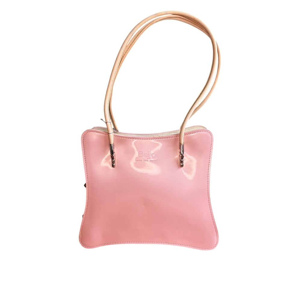 Beijo Pink Shoulder Bag with Tan Handles